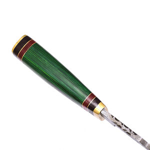 Cuchillo Skinner de Acero de Damasco Hecho a Mano Personalizado Burraq DIY OEM/ODM con Mango de Resina y Funda de Cuero, Regalo Perfecto para Acampar y Cazar - Product Image 4