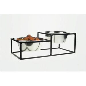 Top Selling <b>Dog</b> Feeder <b>Bowl</b> in Stainless Steel with Black Metal <b>Stand</b> Perfect for Affordable Pet Feeding Solutions - Product Image 4