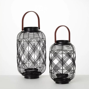 Handcrafts <b>Black</b> <b>Lanterns</b> Holiday Christmas Decor Tealight <b>Candle</b> Holder Metal <b>Lanterns</b> Table Decoration Centerpiece Items - Product Image 2
