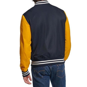 High Street Men's Winter Satin Varsity <b>Jacket</b> for Man New Arrival Design OEM Service Embroidered College <b>Baseball</b> <b>Bomber</b> <b>Jacket</b> - Product Image 3