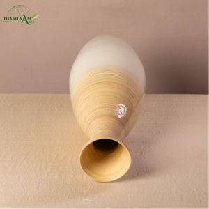 Elegante Jarrón de Mesa de Bambú Enrollado Estilo Art Deco con Acabado de Doble Tono, Ecológico y Duradero - Product Image 4