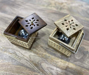 Juegos de regalo Mubkhar de madera de ratán, Ágata especial para Ramadán Eid, juego de quemador de incienso Mubkhar de madera de ratán Natural único, quemadores árabes - Product Image 1