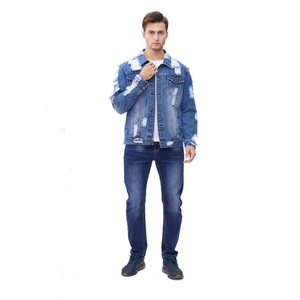 Chaqueta Vaquera Clásica para Hombre en Lavado Ácido, Estilo Desgastado, Corte Ajustado, Ideal para Ropa Urbana Informal - Product Image 3
