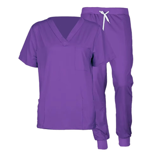 2025 gommages médicaux femmes qualité supérieure haut et pantalon ensemble gommages uniformes ensembles à manches courtes grande taille élastique ensemble d'allaitement - Product Image 5