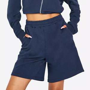 Pantalones cortos informales para mujer hechos a medida 380 Gsm Fleece 100% algodón para mujer de alta calidad con logotipo impreso DTF personalizado para mujer al por mayor - Product Image 3