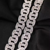 Cadena de Cintura Personalizada de 14 mm, Estilo Cubano, Plata de Ley 925, Chapada en Oro Rosa, con Moissanita VVS de 56 Quilates, Estilo Hip Hop, Unisex, IGI