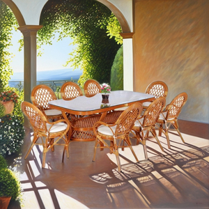 Modern <b>Rattan</b> <b>Dining</b> Set for Commercial Use Restaurant & Villa Long <b>Table</b> - Product Image 4