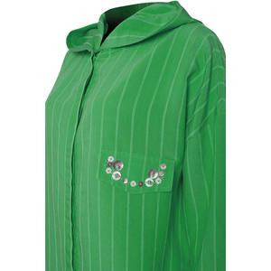 Lightweight <b>Green</b> Tunic with <b>Lace</b>-Up Hem Detail - Product Image 2
