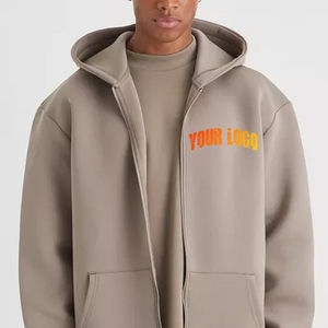 Sweat à Capuche de Luxe Surdimensionné 380Gsm Éponge Française Unisexe avec Fermeture Éclair Hip Hop Streetwear Imprimé Logo Personnalisé Hoodies pour Hommes - Product Image 5