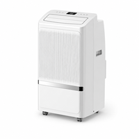 Climatiseur portable pour la maison R290 Classe A, faible bruit, télécommande tactile LCD, 3 vitesses de ventilateur, minuterie 24h