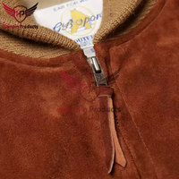 Chaqueta de Motero de Gamuza de Invierno de Lujo, Resistente al Viento, Transpirable, con Artesanía Exquisita para la Moda Masculina