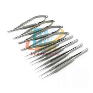 Juego de Instrumentos de Cirugía Oftálmica, Pinzas de Microcirugía, Portaagujas, Tijeras, Acero Inoxidable de Grado Médico, Certificado CE, Manual - Product Image 1