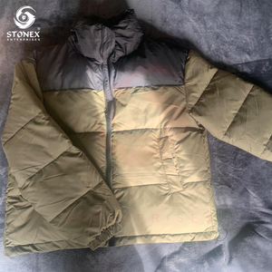 Custom Hot Sell Striped Ribbed Puffer <b>Jacket</b> <b>Men</b> <b>Long</b> Sleeves Unisex Puffer <b>Jacket</b> - Product Image 4