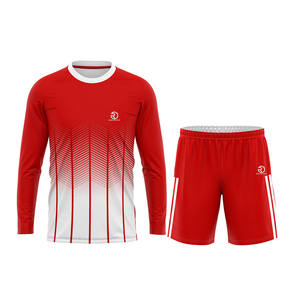 Nouveau design best-seller Vêtements de sport personnalisés Ensembles de football rouge et blanc Uniforme de football à sublimation en polyester au design personnalisé - Product Image 3