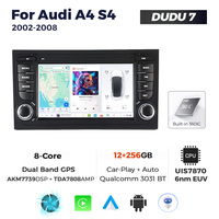 DUDUAUTO DUDU7 7870 Reproductor de Navegación para Auto Android Dual DIN de Última Generación para Audi A3 S3 2003-2012 de 7 Pulgadas con 4G LTE GPS WIFI BT