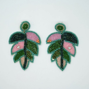 Pendientes bordados en forma de flor personalizados inspirados en la naturaleza, joyería Vintage tejida a mano ecológica para fiestas, pendientes de moda - Product Image 6