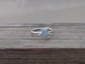 แหวนเงินสเตอร์ลิงรูปดาวทำด้วยมือแหวนเงินแบบซ้อนสไตล์ Boho - Product Image 2