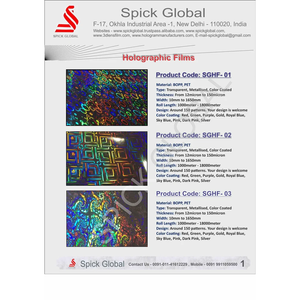 Películas de PVC Holográficas Plateadas Metalizadas Duraderas Spick Global de 10-60 Pulgadas para Decoración - Product Image 2