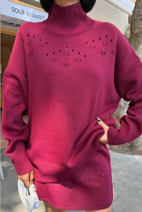 Conjunto de Dos Piezas Elegante Vintage Color Borgoña - Atuendo Coordinado de Estilo Retro para Mujer - Textil Turco de Alta Calidad Moda Clásica al por Mayor - Product Image 3