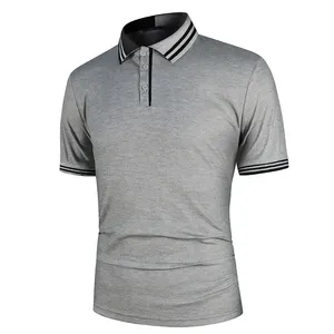 Alta calidad personalizada para camisa Polo Slim Fit diseño de cremallera a rayas cómodo transpirable Jersey bordado ODM colores de contraste - Product Image 2