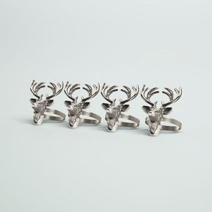 Anillo de Servilleta de Reno de Metal Contemporáneo que Ofrece un Aspecto Moderno y Limpio para Decoraciones de Mesa Navideñas Sofisticadas - Product Image 1