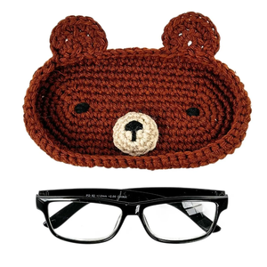 Crochet Gift Eyeglass Case Handmade Eyeglasses Holder <b>Cute</b> <b>Bear</b> Amigurumi Animal Glasses Glaser Handwork Holder Eyeglass Tray - Product Image 5