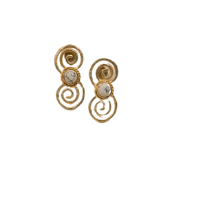 Pendientes de latón en relieve para fiesta del Día DE LA Tierra de los años 1920 para mujer, moda comercial, pendientes con cuentas azules indias, joyería - Product Image 1