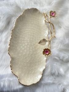 Luxury Style Enamel Finishing Modern Style Metal Serving Tray Serving Tray <b>Restaurant</b> <b>Hotel</b> <b>Supplies</b> Food Server Tray - Product Image 2