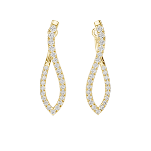 0.808 CT Diamond <b>Infinity</b> Twist Earrings VVS-VS EF Clarity 18KT, 14KT, 10KT Gold & 925 Silver <b>Rose</b>, Yellow, White Gold & - Product Image 3