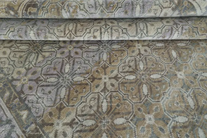 Alfombra de Lana Oushak Hecha a Mano de 8×10 con Geometría de Mosaico y Estética Transicional Suave para Espacios Habitables - Product Image 2