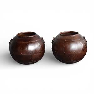 Pot de fleurs antique en fer, urne de jardin de luxe style shabby chic, finition thermolaquée, pièce rare, pot de fleurs d'intérieur pour salle à manger, usage quotidien - Product Image 1