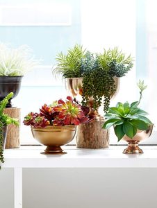 Bol de piédestal en cuivre ajouter des fruits ou des friandises pour un centre de table ou utiliser comme compote de fleurs idéal pour la décoration intérieure de mariage - Product Image 3