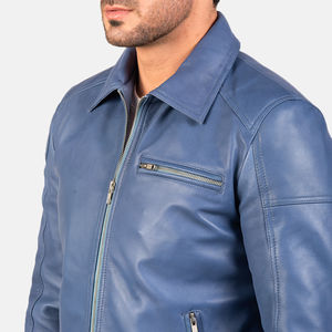 Chaqueta de cuero para hombre altamente transpirable con forro de viscosa y bolsillos dentro y fuera accesibles - Product Image 6