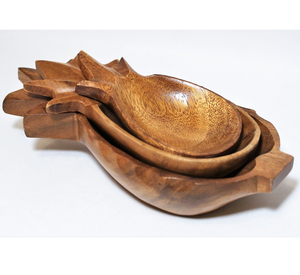 Bol en bois de taille différente forme d'ananas fait à la main artisanat le plus vendu bol de service en bois Dessert utilisé - Product Image 1