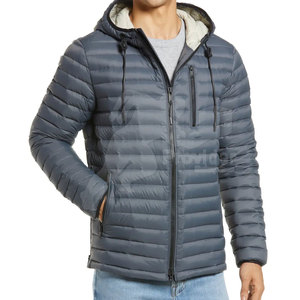 Veste d'hiver matelassée à manches longues confortable pour homme, col montant, logo sur le devant, fabriquée au Pakistan, haute qualité - Product Image 4