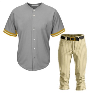 Personnalisé 100% Polyester Hip Hop Bouton Baseball Jersey Pantalon Respirant Imprimé Personnalisé Baseball Uniforme Fabricant & Exportateur - Product Image 1