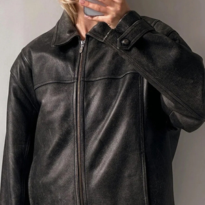 แจ็กเก็ตหนังสำหรับผู้หญิง, สินค้ามาใหม่เสื้อแจ็คเก็ตหนังตัวยาวแบบลำลองขนาดใหญ่สำหรับฤดูหนาว - Product Image 4