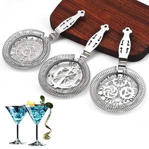 Colador de barra de acero inoxidable con color antiguo Filtro de herramienta de barra profesional Colador de cóctel con herramientas de barra de mango - Product Image 5