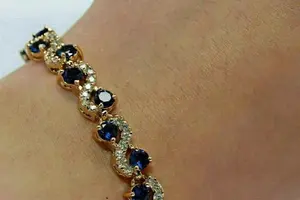 Sapphire Moissanite <b>Diamond</b> <b>Bracelet</b> 925 Silver for Weddings & Parties - Product Image 2