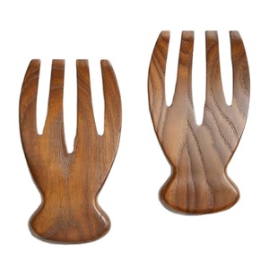 Utensilios de verduras para el hogar y la cocina, ensalada a mano, ensalada de madera de acacia personalizada, tenedor para servir, ensalada a mano, Juego de 2 - Product Image 1