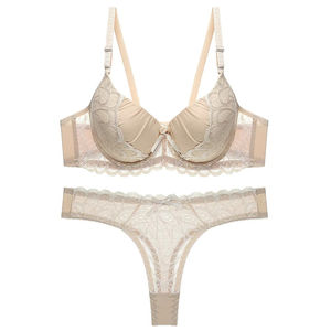 Ensemble de culottes de Lingerie en dentelle Sexy pour femmes respirant sans fil Hipster rassemblement soutien-gorge de levage et ensemble de slip taille basse - Product Image 6