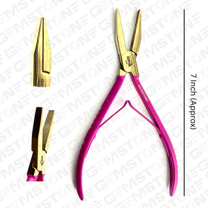 7-Inch Smooth Flat Teeth Surface Durable Reusable <b>Hair</b> <b>Extension</b> Plier Gold Black Silver Pink <b>Micro</b> Nano <b>Beads</b> Stainless Steel - Product Image 2
