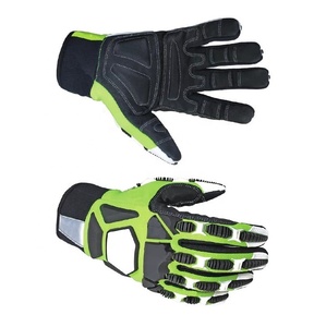 Construction Gloves Leather Anti Vibration Non Slip <b>Foam</b> <b>Padding</b> and TPR Knuckles Titan XT Utility Working Gloves - Product Image 2