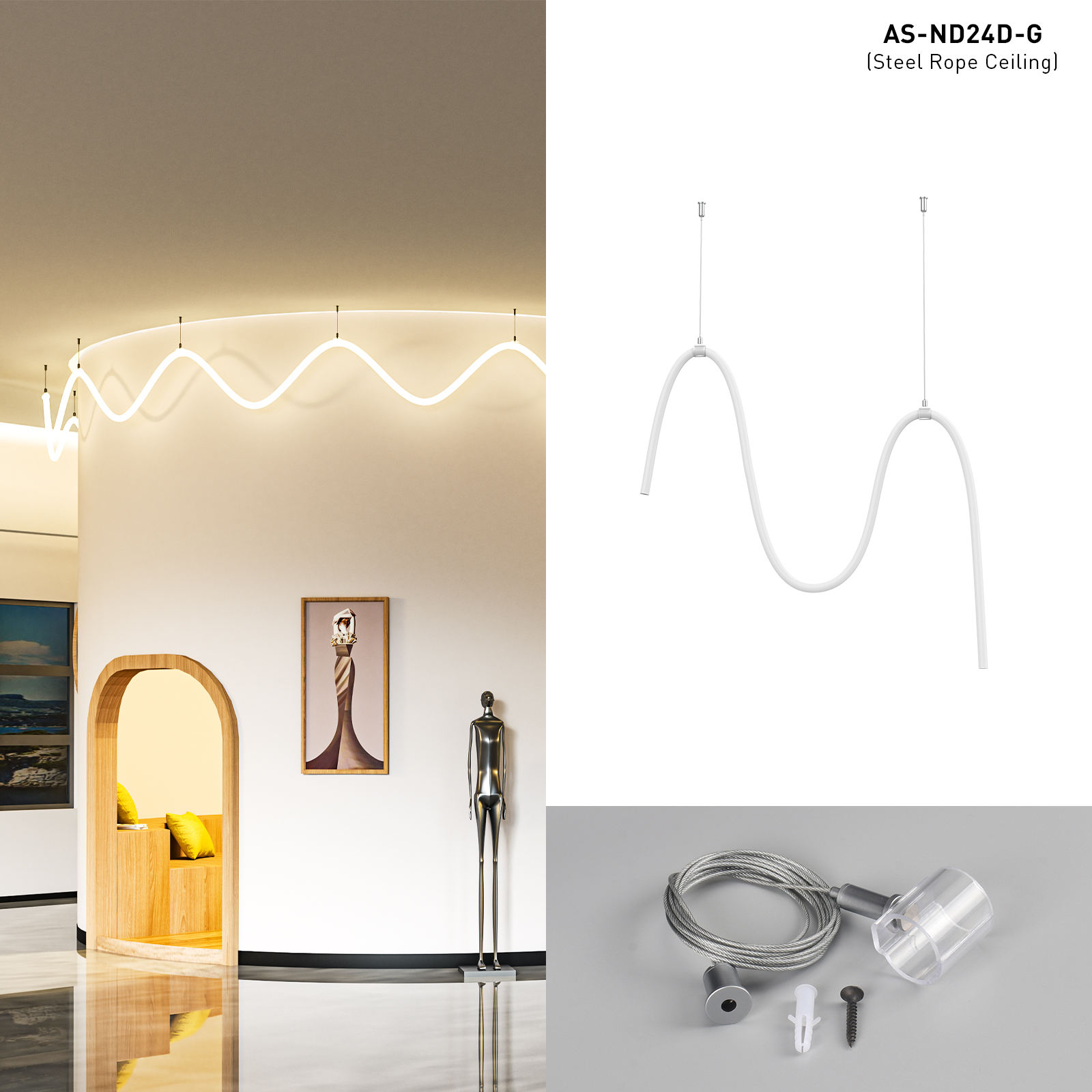 Nd24D Waterproof Business Neon Sign LED Strip 24V Elegant Ice Blue Interior Lighting Optimal Neon Light Tube