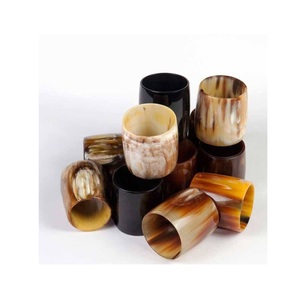 Tasse en corne et verre collection fait à la main rustique poli style médiéval ensemble de boisson adapté aux fêtes décor de bar et cadeaux - Product Image 6