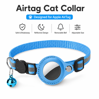 Collier réfléchissant pour chat avec AirTag, clochette et boucle de sécurité détachable, en nylon réglable pour chaton avec support AirTag