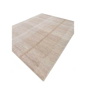 พรมขนสัตว์ถักมือสีน้ำตาลเบจลายทางแบบนามธรรมสไตล์อัฟกันสำหรับห้องนั่งเล่น พรมรูปทรงสี่เหลี่ยมผืนผ้าสำหรับห้องโถง-รุ่น IA-1845 - Product Image 2