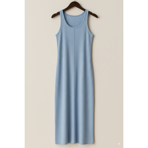 Camiseta de Tirantes Ajustada de Punto Acanalado para Mujer, de Manga Corta, Larga hasta el Suelo, Elástica, Ecológica, Transpirable, al por Mayor, OEM - Product Image 1