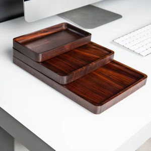 Modern Walnut Wood <b>Trays</b>. Stackable Modular Design. <b>Catch</b> <b>All</b> Valet <b>Tray</b> Organizer. Handmade in Portland USA - Product Image 1
