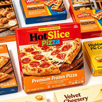 Individuell Bedruckte Tiefkühlpizza-Box Faltbare Kartonverpackung für Tiefkühlkost Versiegelte Endlosbox für den Einzelhandel